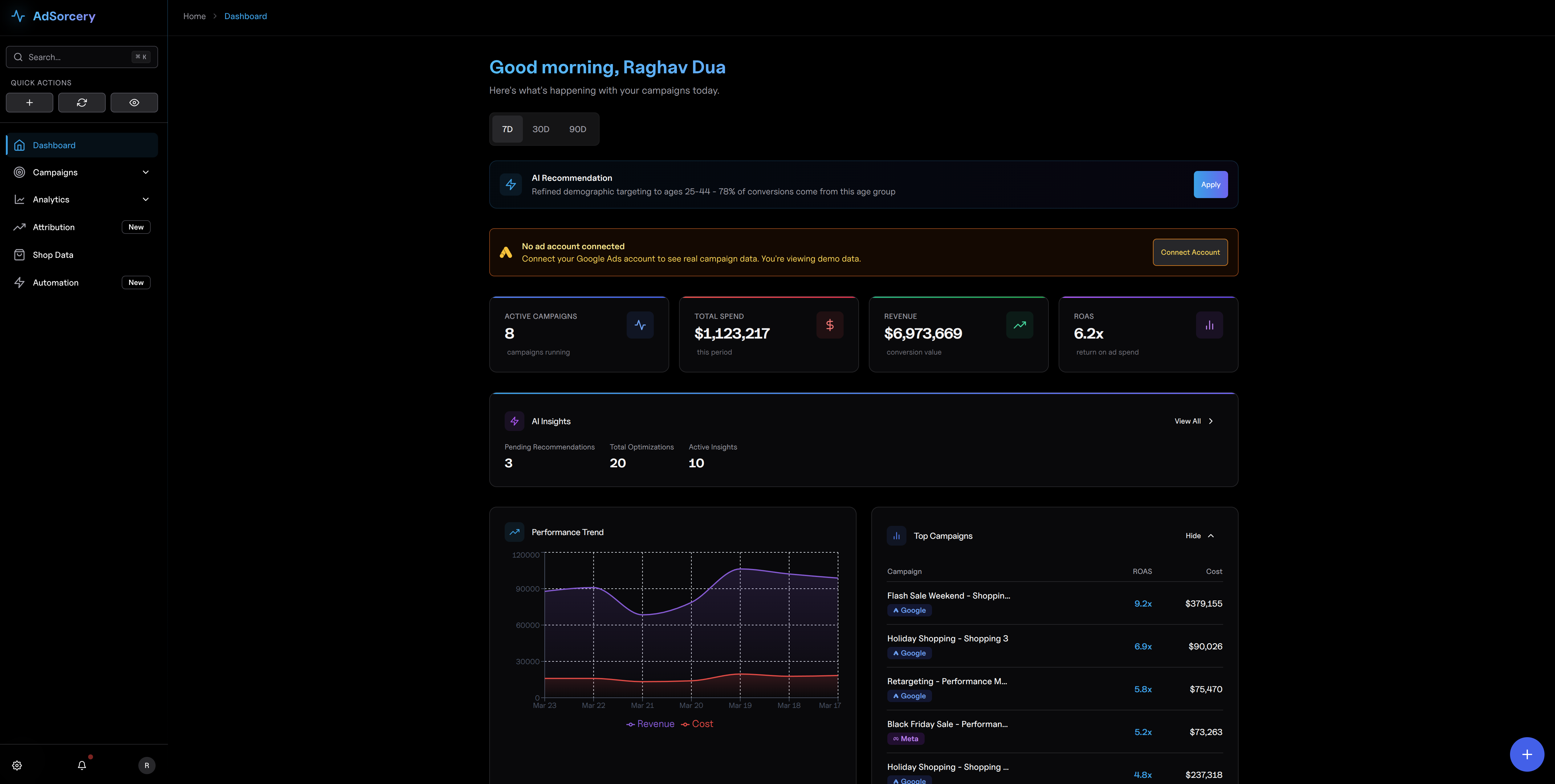 Multi-Platform Analytics Dashboard